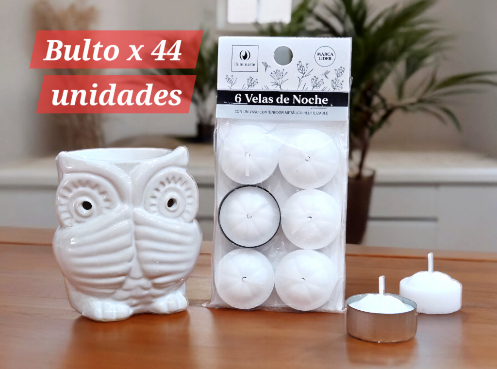 Velas de noche x6 blancas Iluminarte